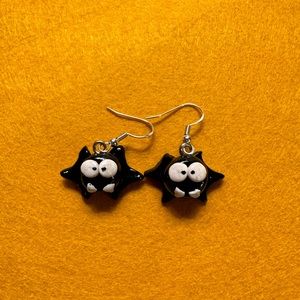 Handmade Polymer Clay Halloween Earrings - Bats